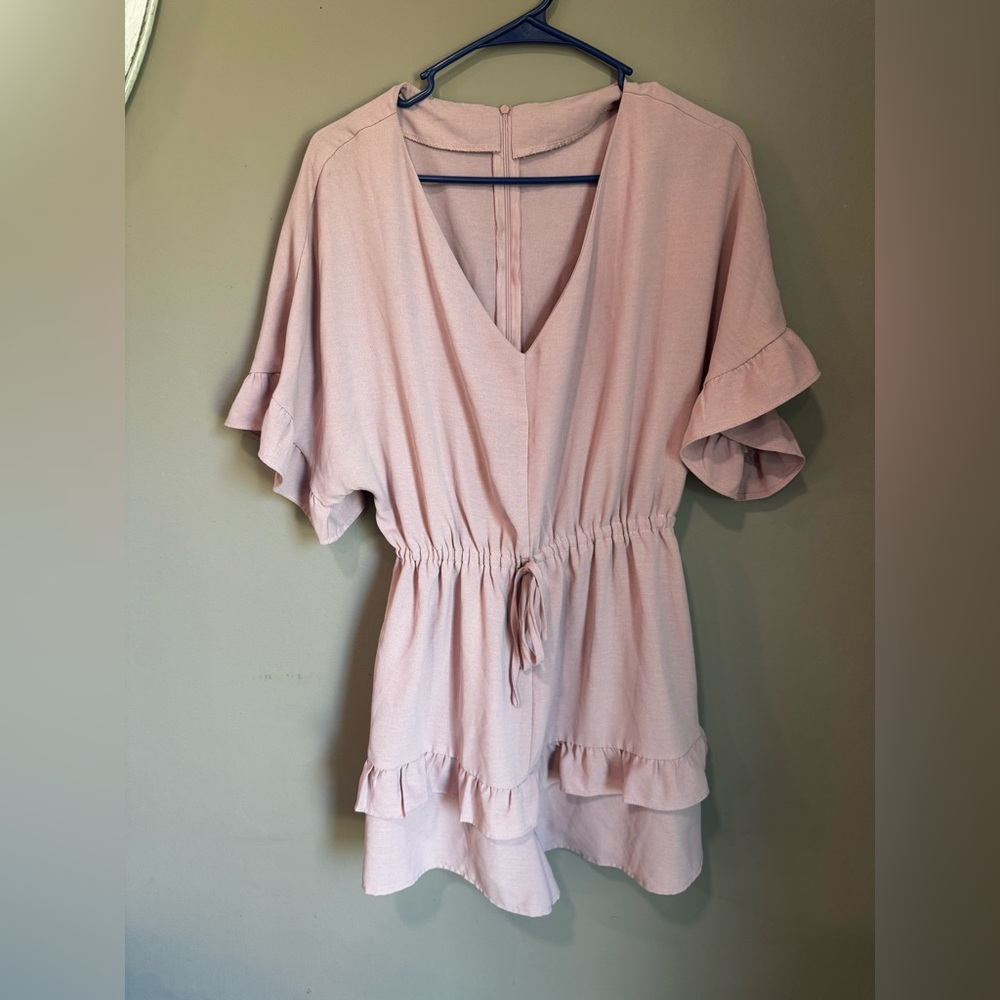 Women's Pink Ruffle Sleeve Top